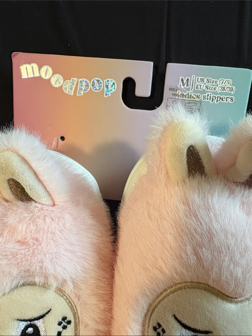 Pink Plush Bunny Slippers for Women - Picture 6 of 9